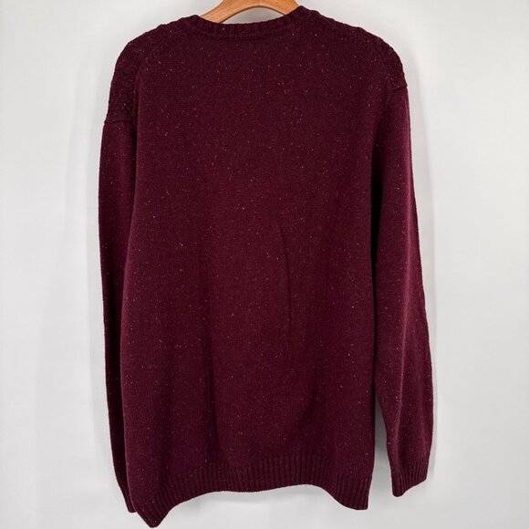 Roundtree & Yorke mens Burgundy Cable  V-Neck Sweater size XL Cotton Wool new - Picture 10 of 12